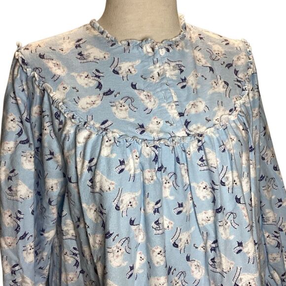 Lanz Of Salzburg Playful Kittens Cat Flannel Nightgown Women’s Small - Picture 3 of 12